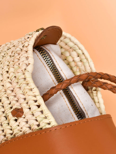 French Basket Straw Tote Bag | Boho Chic Handbag for Women